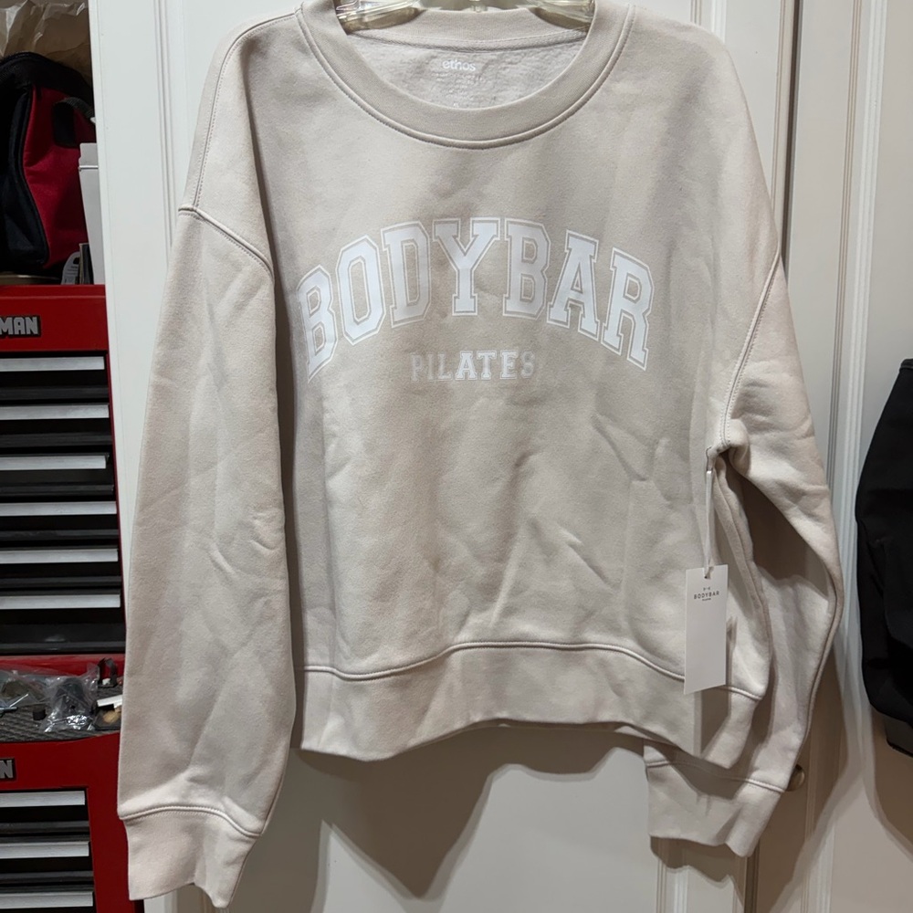 NWT BODYBAR Pilates Beige Sweatshirt